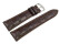 Bracelet de montre en cuir de veau, grain croco - fait main - marron foncé - mat 17 mm Dorée