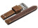 Bracelet de montre cuir de veau -  2 rivets - style vintage -  Modèle Bolide - marron clair - extrafort
