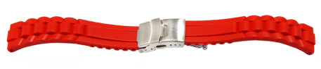 Bracelet montre - silicone - Modèle Vague - rouge 22mm