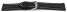 Bracelet de montre - rembourrage épais - lisse - noir - surpiqué 20mm Dorée