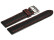 Bracelet montre - noir - cuir - surpique rouge - 24mm Acier