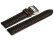 Bracelet montre - noir - cuir - surpique orange - 18mm Acier