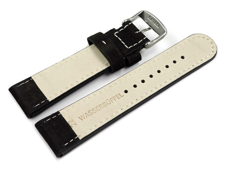 XL Bracelet de montre buffle deau à rivets noir...