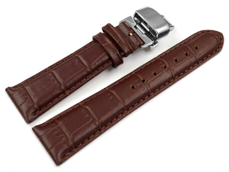 Bracelet montre - depl.papillon-marron-17,19,20,21,22,23 mm