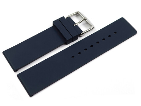Bracelet de montre silicone plat bleu foncé 18mm...