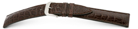 Bracelet de montre en alligator - fait main - mat - marron foncé