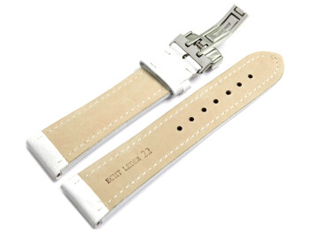 Bracelet de montre - cuir de veau lisse - blanc - XXL