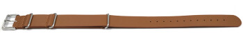 Bracelet montre NATO - en cuir de veau - marron clair